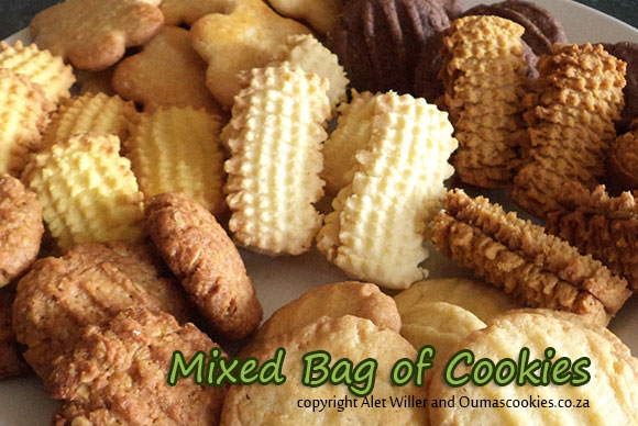 A bag of mixed cookies